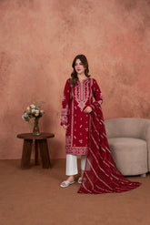 Burgundy Royale Festive-Embroidered 3pc