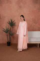 Peach Opaline Heirloom-Embroidered 3pc