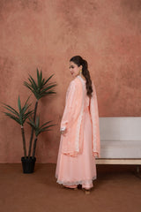 Peach Opaline Heirloom-Embroidered 3pc