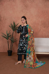 Noir Botanica Statement-Embroidered 3pc