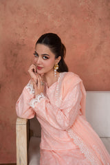 Peach Opaline Heirloom-Embroidered 3pc
