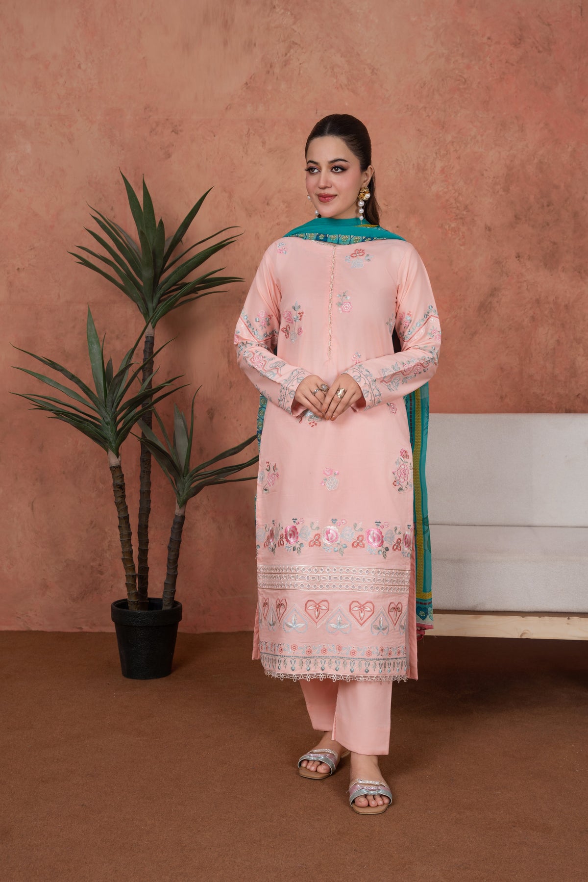 Blush Seraphine-Embroidered 3pc