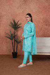 Aqua Lumière-Embroidered 3pc