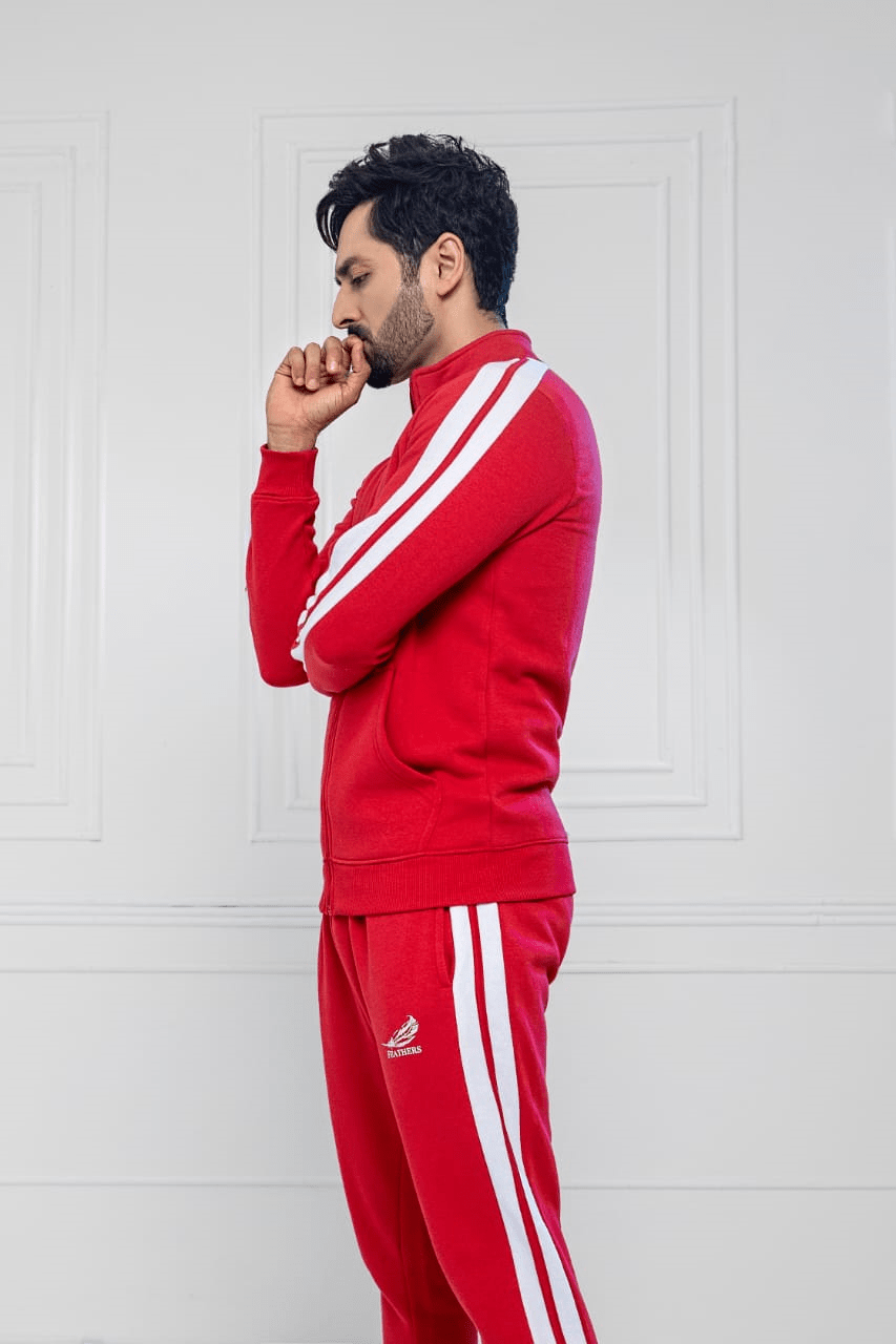 Feathers Tracksuits SCARLET WHITE